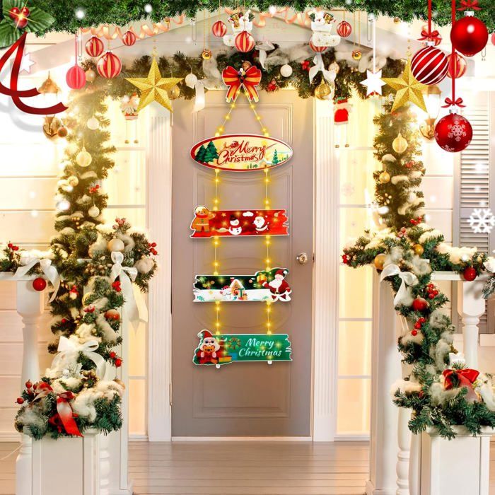 Couronne De Noël Lumineuse LED – 30 Cm Avec Piles Et Minuterie – Étanche Intérieur/extérieur – Couleurs : Rose, Rouge, Bleu, Or