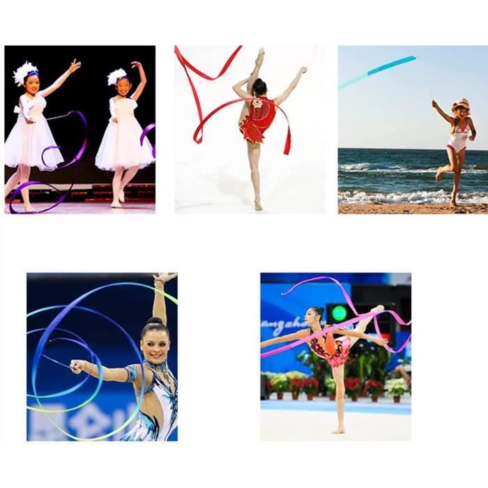 6 Ruban de Danse,2M Gym Fitness Ruban Gymnastique Rythmiques Streamer pour  Enfants Danse Artistique,Bâton Twirling[84] - Cdiscount Sport