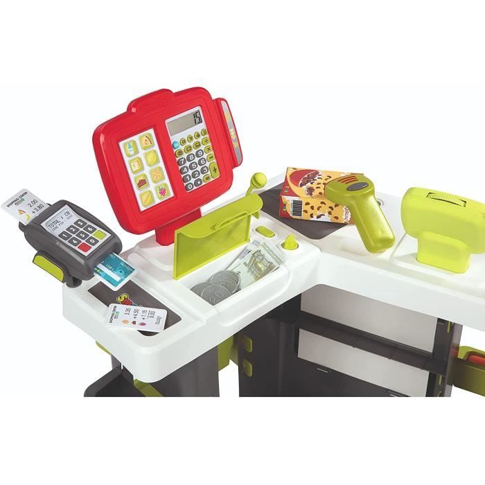 Smoby - Versmarkt - Kindermarkt - Biologische supermarkt - Mandje inbegrepen - Echte bulkvoedseldispenser - 43 accessoires - Vanaf 3 jaar - Gemaakt in Frankrijk