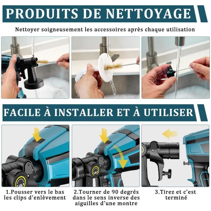 Pistolet à Peinture Sans Fil Wagner Control Pro 300 Move 18V - Sac à Dos, Main Ou Posé - Pour Peintures Eau Et Solvant