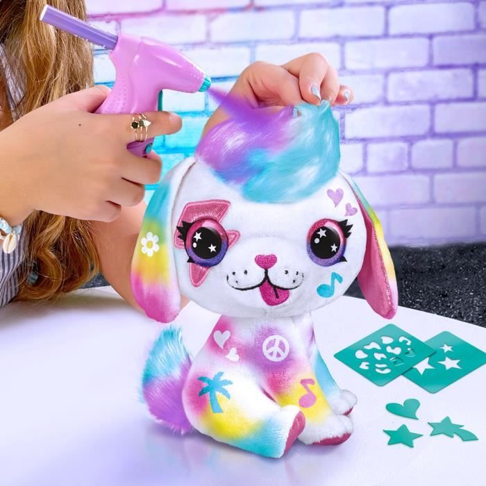 Peluche Airbrush Tortue à Personnaliser - Kit Spray Art Avec Feutres Et Pochoirs - Dès 6 Ans - Canal Toys Kit Aérographe Peluche Tortue