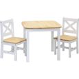 ib style® XEN Ensemple table et chaise enfant |HAUTEUR DE SIÈGE: 32 cm |  Bois dur| Sécurité enfants| 3 pcs.: Table + 2 chaises-0