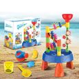 Table de jeu de sable et d'eau table de bac à sable pour enfants Ensemble de jouets de plage - Minifinker - 33x13x31cm - 32pcs-0