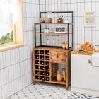 GOPLUS Meuble Range Bouteilles pour 18 Bouteiles 78x40x160cm avec 3 Etagères Ouvertes Meuble Rangement de Cuisine Style Indutriel