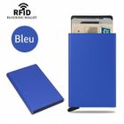 AUREOX Porte-cartes RFID Sécurisé en Métal – Protection Anti-RFID – Capacité 6 Cartes – Ultra Léger et Compact - BLEU