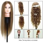 AS ANSELF 28,9 po Professionnelle Tête d'apprentissage à coiffer 75% Cheveux humains réel+Support pour Dummy Tête(Flaxen)