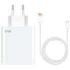 E.F.CONNECTION Chargeur Rapide 67W + Câble USB-C 6A 1 Mètre pour Xiaomi Redmi Note 14 13 12 10 4G-5G, Note 10 Pro, Note 8-8 Pro-8T