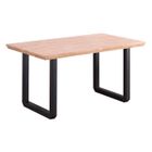 SKRAUT HOME Table ROMA. Plateau en bois de chêne avec finition chanfreinée. Pieds en métal noir. 150x90x77cm, RF928