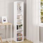 WOLTU Bibliothèque Étagère, Colonne avec 5 Casiers Ouverts, Meuble de Rangement Multifonctionnel, 30x26x151cm, Blanc W0ATT0042