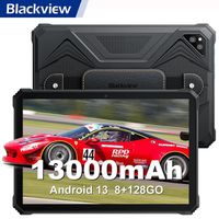 Blackview Active 6 Tablette Tactile 10.1 pouces Android 13 2.4G+5G 16 Go + 128 Go/SD 1 To 13000mAh Dual SIM - Noir