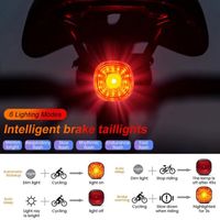 Feu Arrière Vélo Intelligent,Lumière Vélo Arrière USB Rechargeable,Éclairage Vélo Arrière LED,Rechargeable étanche 