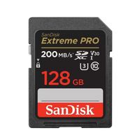 Carte Mémoire SDHC SDXC Sandisk Extreme Pro 128Go SDXC 200MB/S 90MB/S UHS-I V30