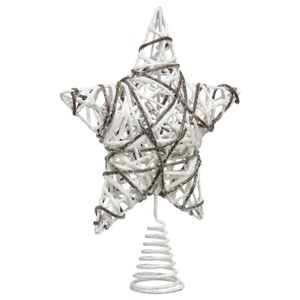 /Étoile pour Sapin de No/ël pour Toute Taille de Sapin d/écoration de f/ête en Plastique r/ésistant aux Chocs 16,5 cm Clever Creations argent/é//Blanc