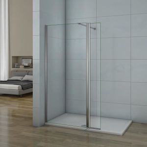 AICA paroi de douche pivotante 50x200cm+30x200cm avec une barre stabilisateur paroi lat/érale /à litalienne