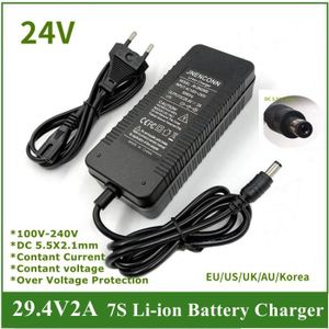 Chargeur de batterie lithium-ion 29.4V 5a, avec tête DC, pour vélo  électrique 24V