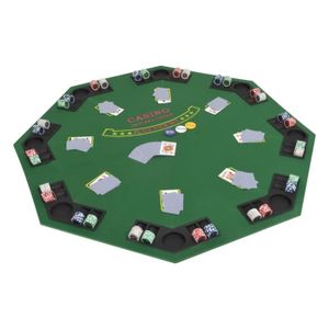 TABLE DE JEU CASINO Table de poker Octogonale - FDIT - MOO - 8 joueurs - Vert et noir