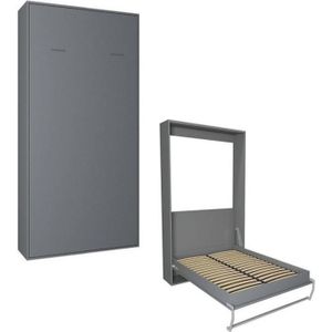 LIT ESCAMOTABLE Armoire lit escamotable SMART-V2 gris graphite mat