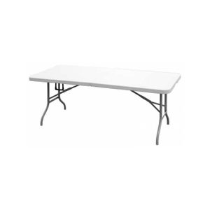 TABLE DE JARDIN  Table de jardin pliante 180x75xH74 cm Blanche Haut
