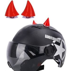 pour Casque de Motocross Hors Route Souple personnelle Corne Accessoires De démon avec Ventouse en Caoutchouc Mou ZNEU Corne du Diable Lot de 4 Accessoires de décoration de Casque de Moto 