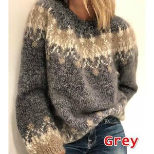 PULL Pull Mohair Femme - Marque - Col Rond à Manches Lo