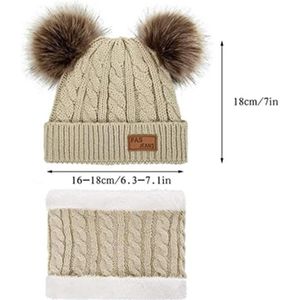 Bonnet femme pompon BH2 grosse maille double polaire hiver