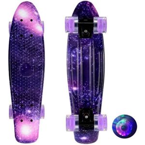 SKATEBOARD - LONGBOARD Skateboard 22 Pouces, Mini Skateboard de croisière Complet, Skateboard pour débutants de la Galaxie du Ciel étoilé avec Piste Ln16