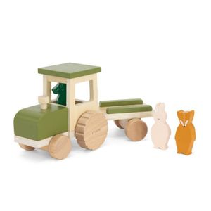 BRICOLAGE - ÉTABLI Tracteur en bois avec remorque - Bois FSC - Jouet 