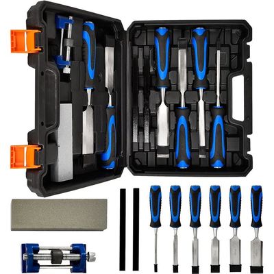 GOEDCH Coffret 6 Ciseaux à Bois Sculptés – Lames Aiguisées + Manches Ergonomiques Hêtre + Étui Bois Massif