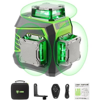 Niveau Laser 3 x 360 °, Lignes Verticales de 2 x 360 ° et Ligne Horizontale à 360 °, Laser Cross Vert 40 m SC-L08 | Leroy Merlin