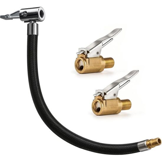 Tuyau de gonflage de pneu (2 unités), 50 cm, pour valve de chambre à Tuyau de gonflage de pneu (2 unités), 50 cm, pour valve de chambre à