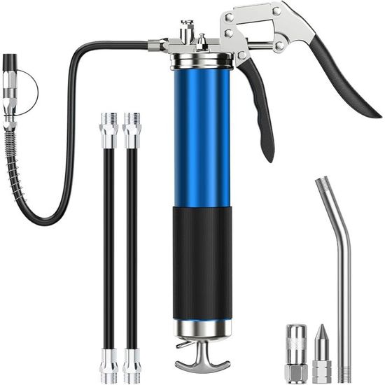 Pistolet à Graisse Manuel 7000 PSI – 14 Oz, Poignée Pistolet, Flexible Costaud