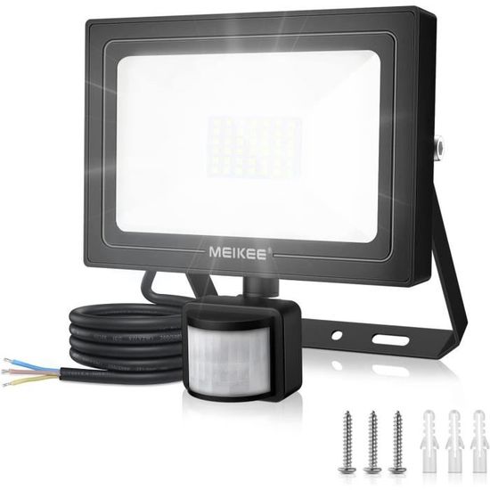 Projecteur LED 35W Extérieur Avec Détecteur Mouvement Et Télécommande - 6000LM 3 Têtes Ajustables