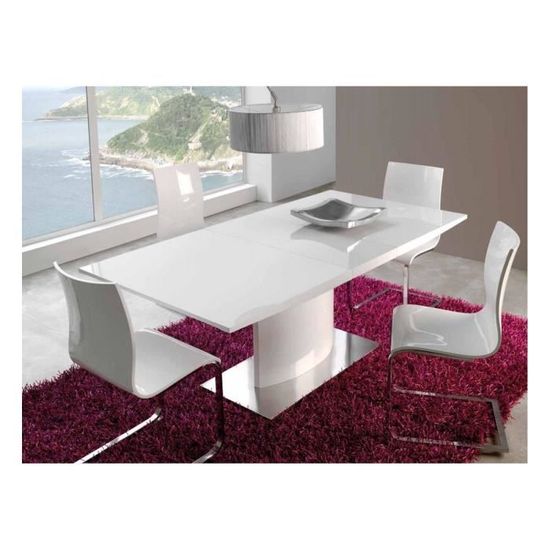 Table à Manger Blanc Laqué Extensible Trendy