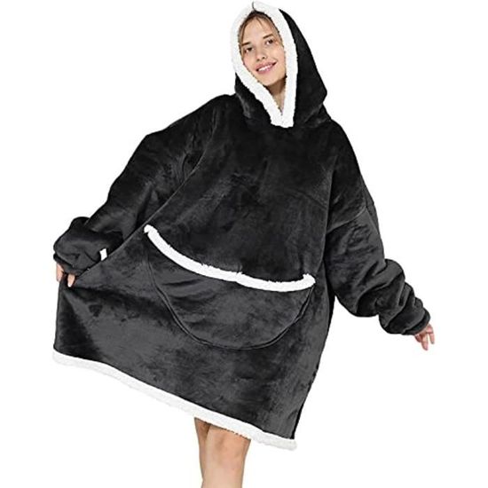 Couverture à Capuche Surdimensionnée Pour Enfants Couverture En E Pour Enfants En Flanelle Douce Portable Avec Poches Sweat Chaud Mignon Animal Taille Unique