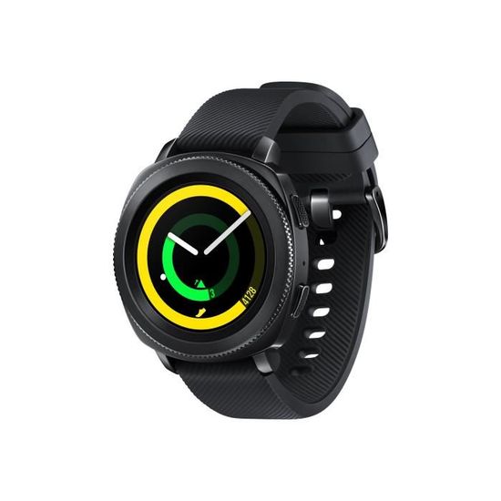 Samsung Gear Sport SM-R600 43 mm timeless black montre intelligente avec sangle silicone noir 1.2" L 4 Go Wi-Fi, NFC, Bluetooth…