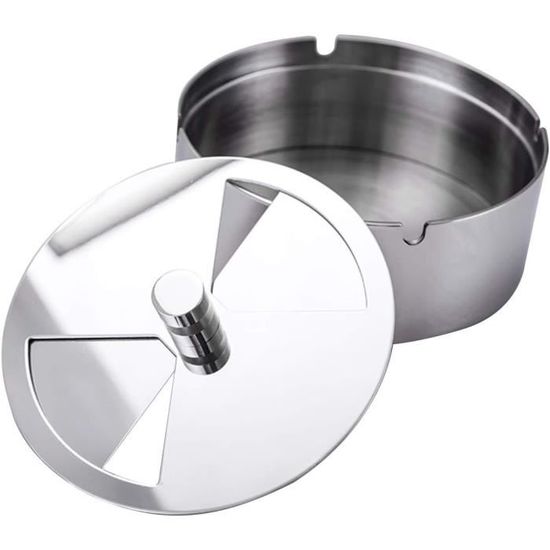 Cendrier Pour L'extérieur Avec Couvercle Grand Cendrier à Vent En Acier Inoxydable Design Cendrier Pour L'extérieur Et L'intérieur Cendrier De Table Avec Base Antidérapante Pour Décoration De Bureau