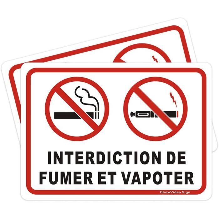 Panneau Interdiction Fumer BlazeVideo - Aluminium 180x250mm - 2 Pièces - Pour Intérieur/Extérieur - Résistant UV