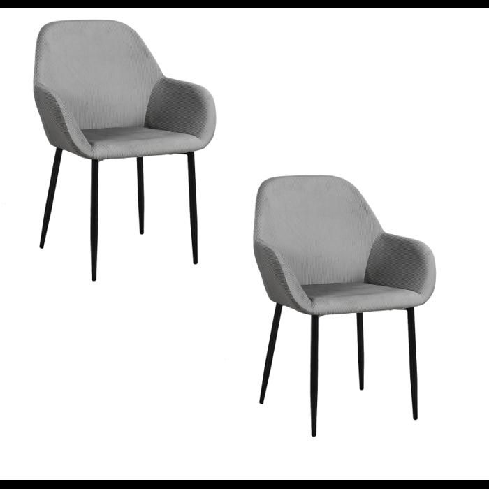 Poufs fauteuils et chaises - Fauteuil - L 55.7 cm x l 59.2 cm x H 85 cm - Giulia - Gris
