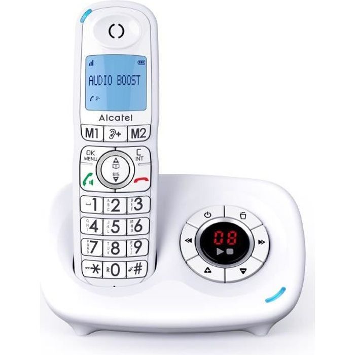 ALCATEL XL 595 B voice solo blanc Grand écran confort
