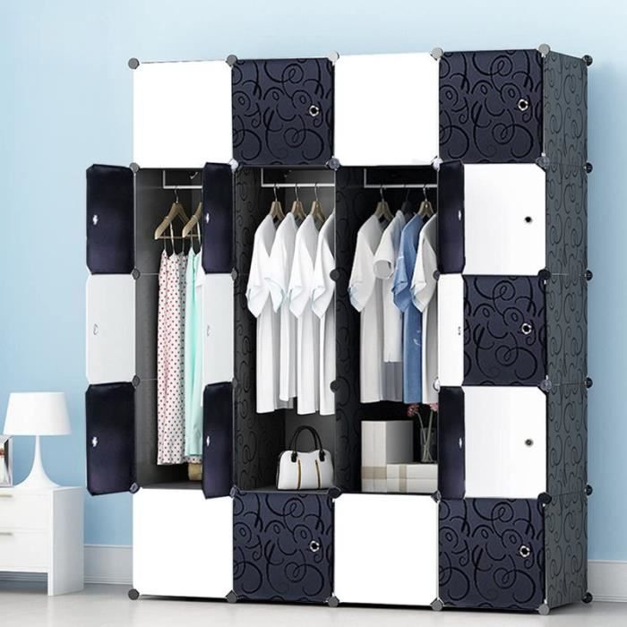 Armoire de Chambre Armoire à rangement,DIY 20 Cubes 5 étages