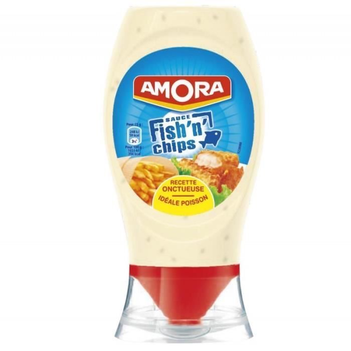 Amora Sauce Fish’n’Chips Recette Onctueuse Idéale Poisson 251g (lot de 5)
