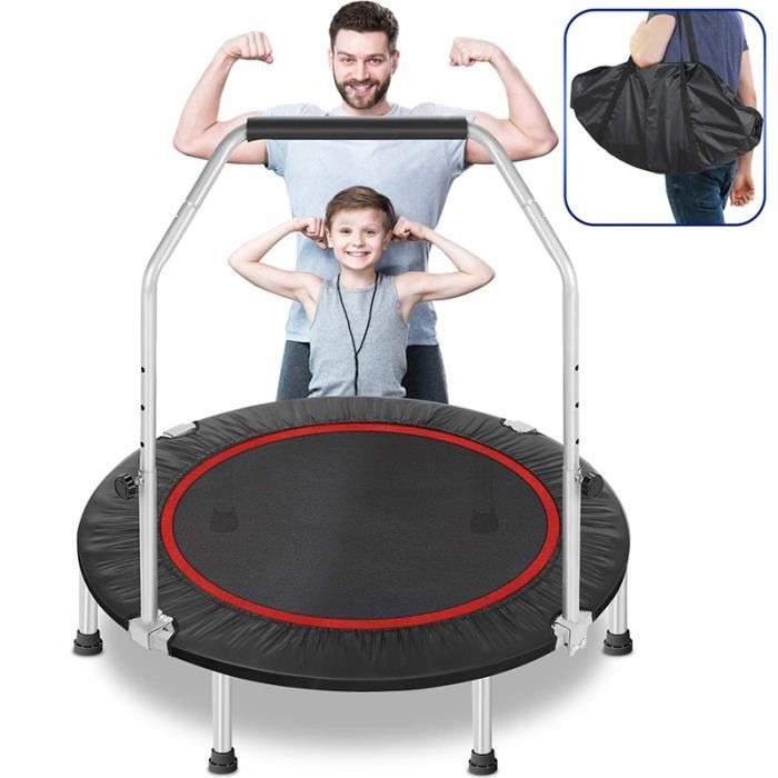 Laizere° Trampoline parent-enfant Portable - Ø 110cm - Avec Double Accoudoirs - NOIR!!!