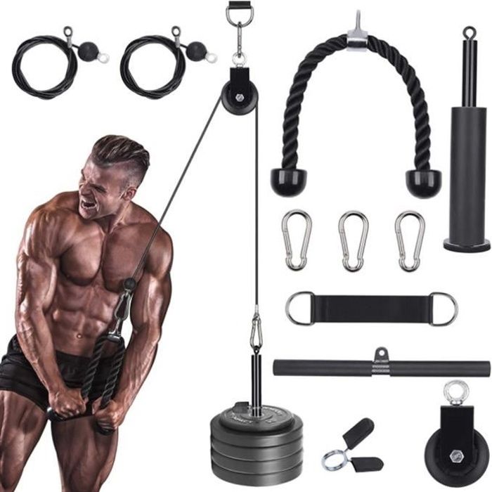 Poulie Musculation Système de Fitness, entraînement pour dos, avant-bras, épaules