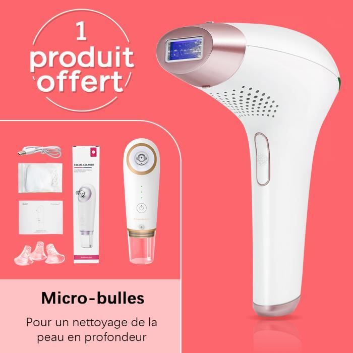 Epilateur lumiere pulsee epilateur laser definitif appareil epilateur electrique femme 500 000 flashs IPL