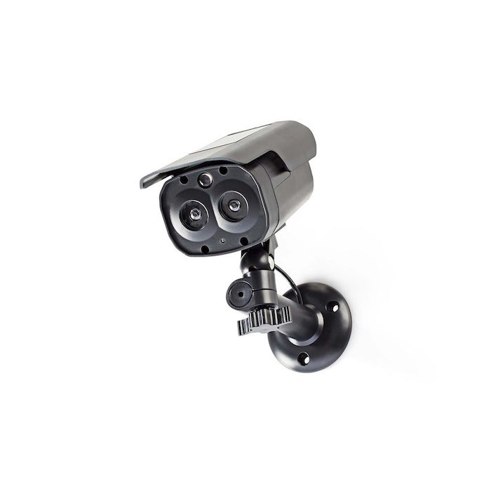 Caméra factice de surveillance bullet avec panneau solaire - IP44 noire