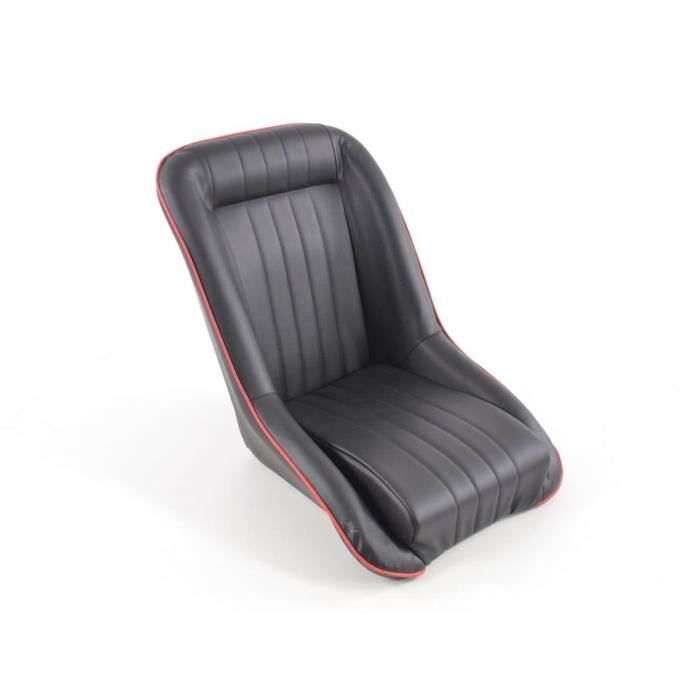 Paire de siege baquet Oldtimer Retro Simili Cuir Noir Non Inclinable