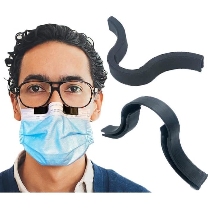 pince de nez anti buée，pour masque Empêche la buée et la vapeur Respiration plus lisse Recyclable Bande de pont de nez (Noir) 5pcs