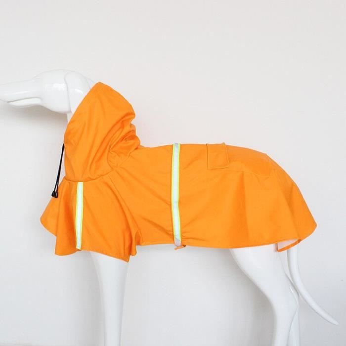 Manteau Blouson,Imperméable pour grands chiens Manteau de plein air, à bande réfléchissante, imperméable pour - Type Orange-5XL