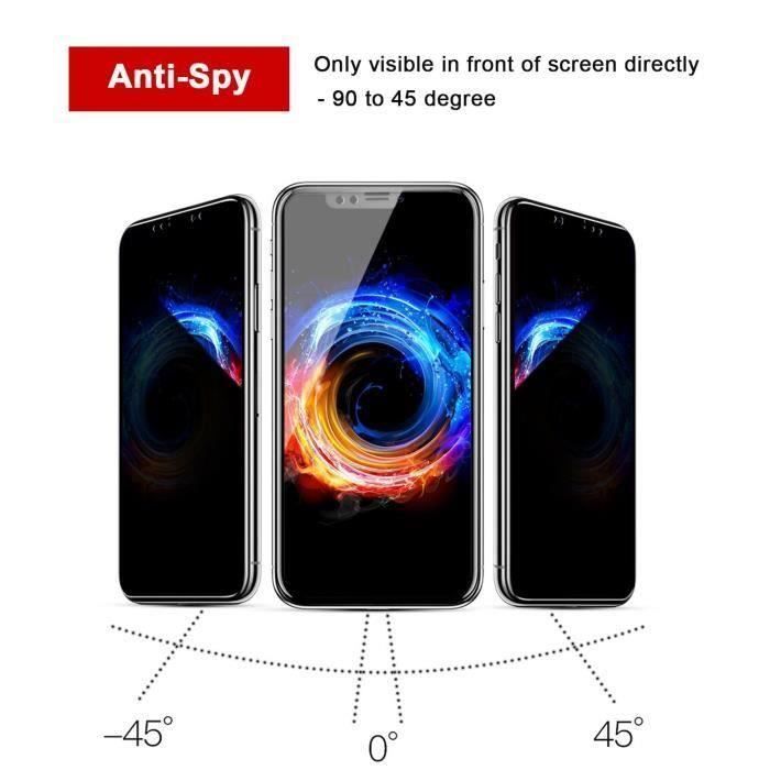 Verre Trempé Protection anti-espion pour iPhone XS/iPhone X/iPhone 10