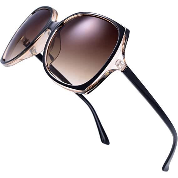 Lunettes de soleil pour femmes - Polarisées - Objectifs en PC - Noir